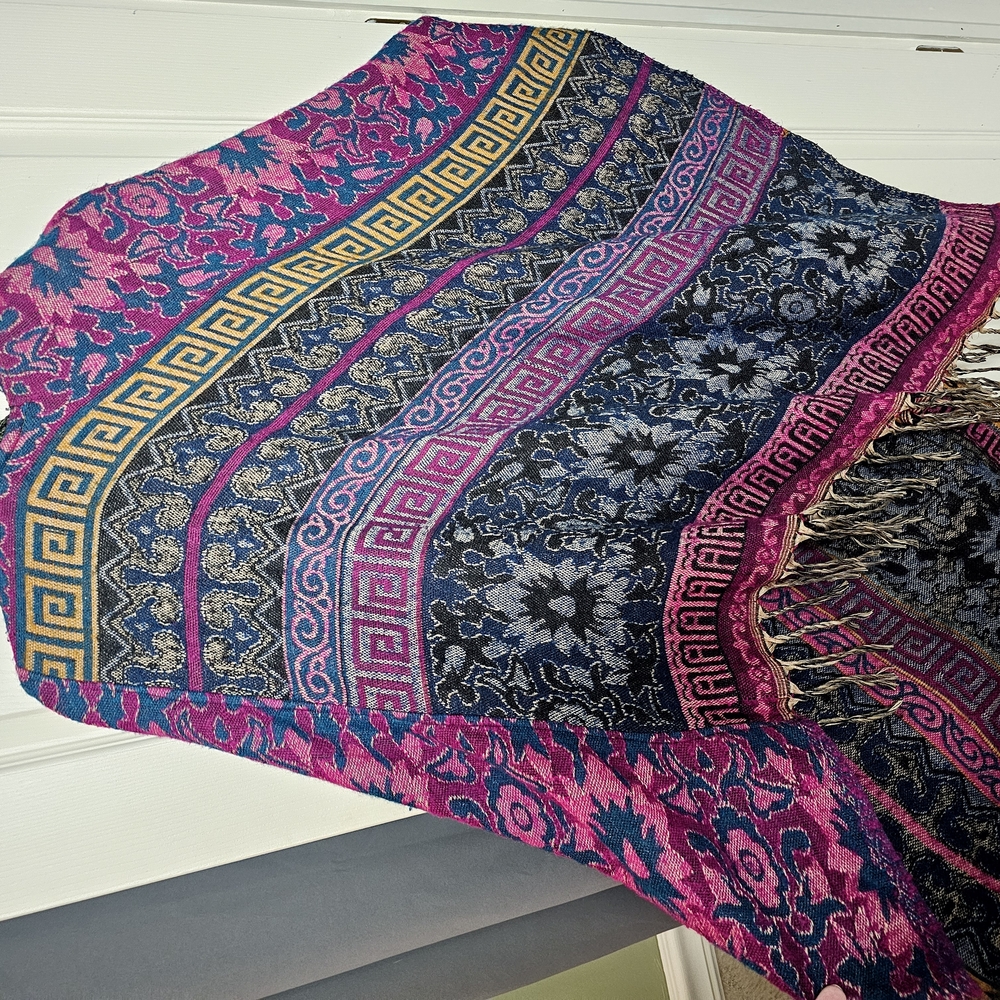 Vibrant Patterned Poncho
